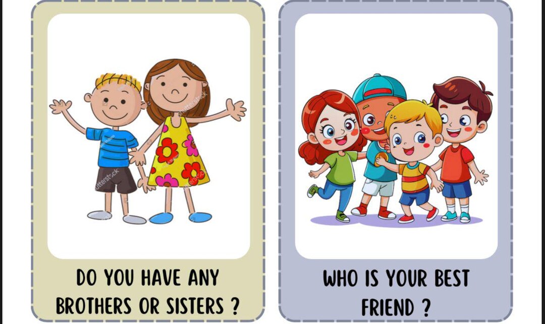 A1 ESL Speaking Questions for Kids | Printable Conversation Cards ...