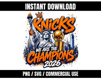 Arquivo PNG SVG dos Knicks | Arquivo para impressão por sublimação com fundo transparente | Download instantâneo
