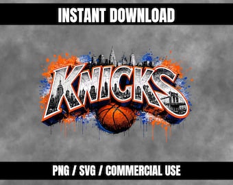 Arquivo PNG SVG dos Knicks | Arquivo para impressão por sublimação com fundo transparente | Download instantâneo