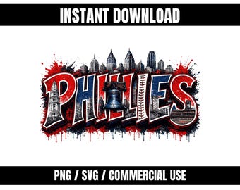 Arquivo PNG SVG dos Phillies | Arquivo para impressão por sublimação com fundo transparente | Download instantâneo