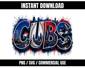 Cubs PNG SVG | Arquivo para impressão por sublimação com fundo transparente | Download instantâneo