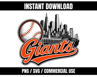Skyline do time de beisebol Giants em SVG – Design esportivo retrô (Arquivo de corte digital)