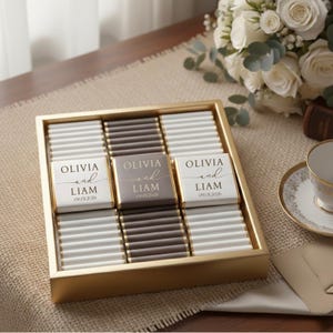50 Pcs Luxury Wedding Chocolate, Customized Chocolate, Wedding Favors, Wedding Chocolate Favors, Favors For Guests, Engagement Chocolate