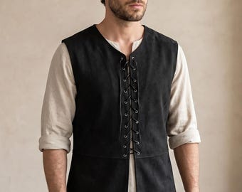Men Pirate Vest Medieval Renaissance Costume Vest Halloween Cosplay Adult Pirate Outfit Party Costume Jacket 2026