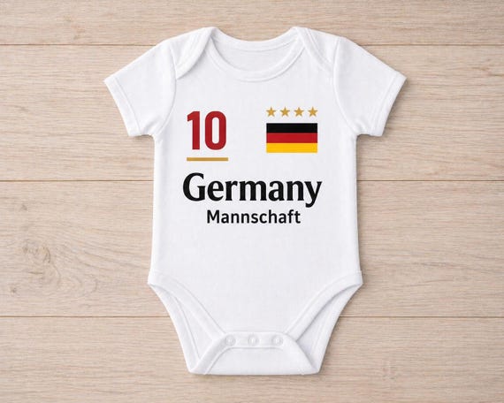 Germany Baby Outfit Fußball – Die Deutsche Mannschaft Baby Body klein Fan Geschenk bodysuit.