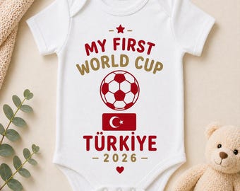 Personalisierter Türkiye Babybody Fußball / Türkisches Baby Outfit / Baby Fußball Body / Geschenk / Geburt / Baby Shower / Geschenk