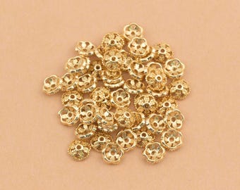 Faceted 18K Gold Plated Scalloped Flower Bead Cap with Textured Petals for Bracelet Necklace and Earring Designs 7x2.5mm 20 Pcs