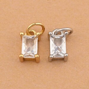 Colgante geométrico rectangular de cristal con facetas definidas para proyectos de joyería fina, 5,3 x 9,2 mm.