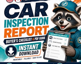 Vin Inspection Report| printable PDF download | Car inspection report USA Canada PDF, Used Car Inspection Guide, Printable Auto Checklist.