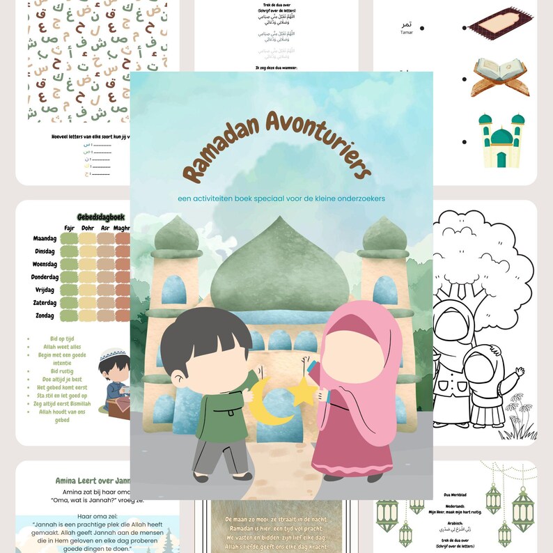Ramadan Activiteitenboek voor Kinderen / Printbaar A4 PDF / 34 Leerzame & Leuke Pagina’s imagen 3