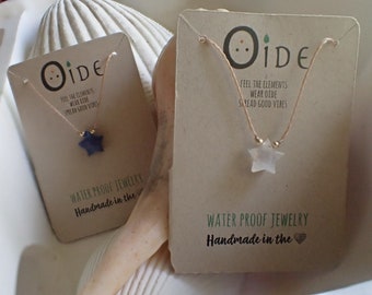 Lapis Lazuli Stern Kette: Regenbogen Mondstein, 14k Gold Filled