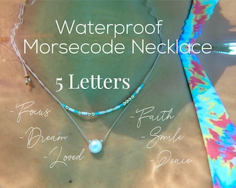 Morse Code Jewelry / Waterproof and Adjustable /Choose Your Own Secret Message /Dainty Necklace /