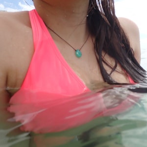 Waterproof Necklace for Beach Lovers / Mermaid Scale Necklace / Surf girl Necklace / Sweat and Swim Friendly