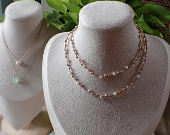 Handgeflochtenes Armband: 14k Gold Filled Perlen, Süsswasserperle