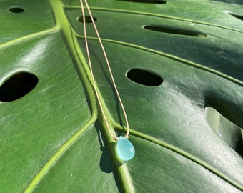 Ozean Thema Aqua Chalcedon Surf Halskette / wasserdicht und verstellbar /