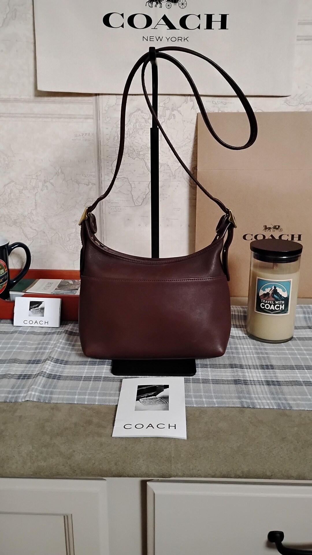 Vintage Coach Legacy Small Pocket Zip Mahogany Brass Style - 9136 Strap ...