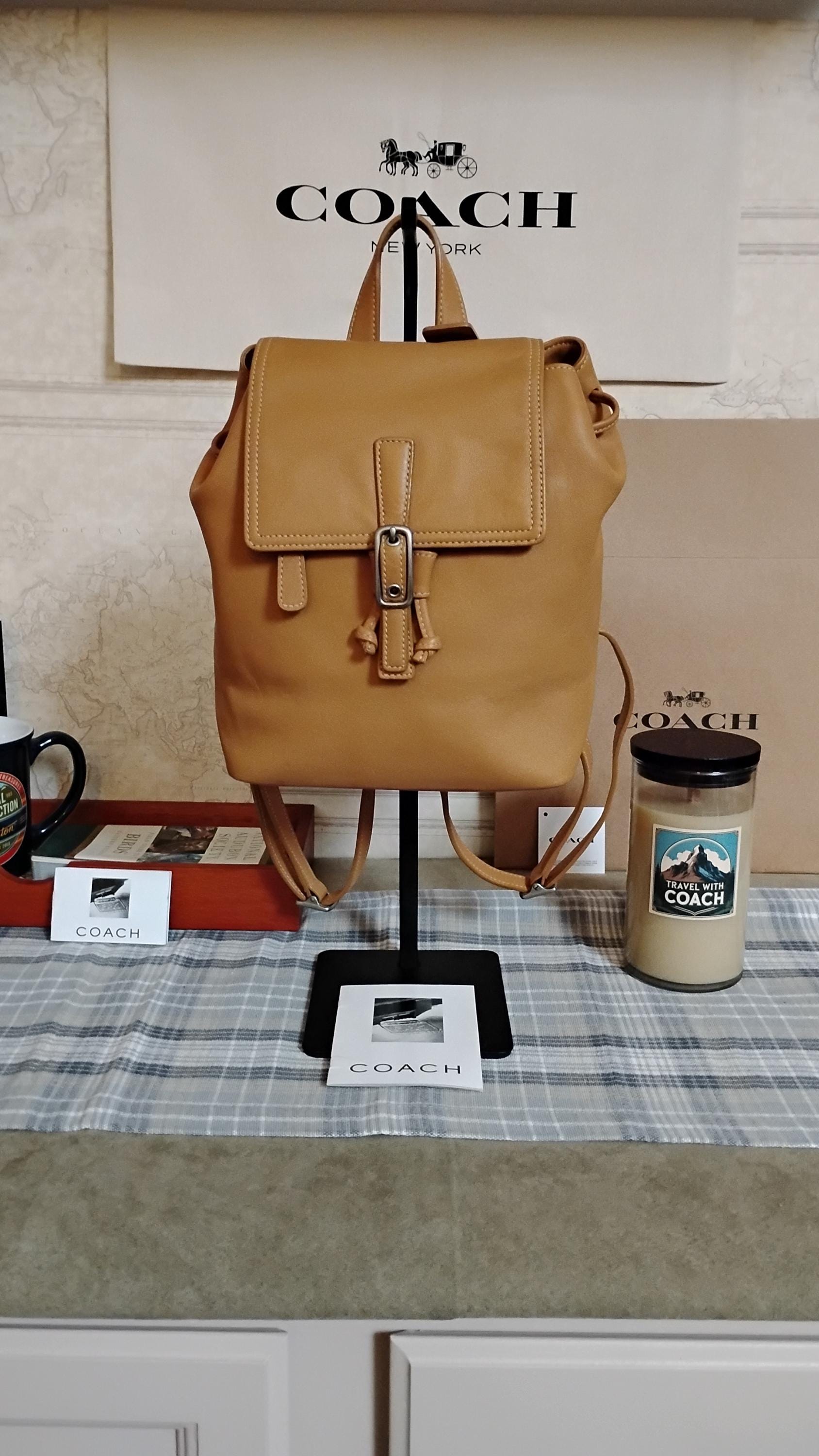 Vintage Leather Backpack Coach - Etsy