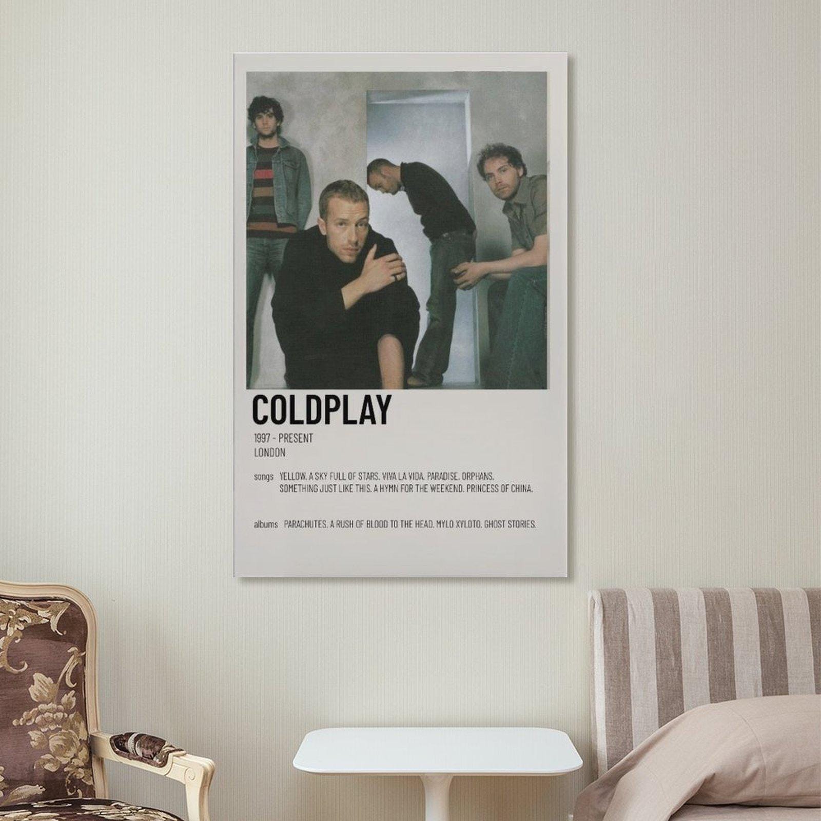 Discover Coldplay Vintage Band Poster 90s Room Poster, Bedroom Living Room Decor