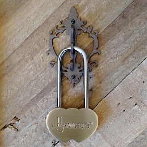 LoveLocks DIY Hasp with Love Lock, Wedding Love Locks, Wedding Ceremony LoveLock, Engraved Padlock, Lock Holder, Wedding Lock