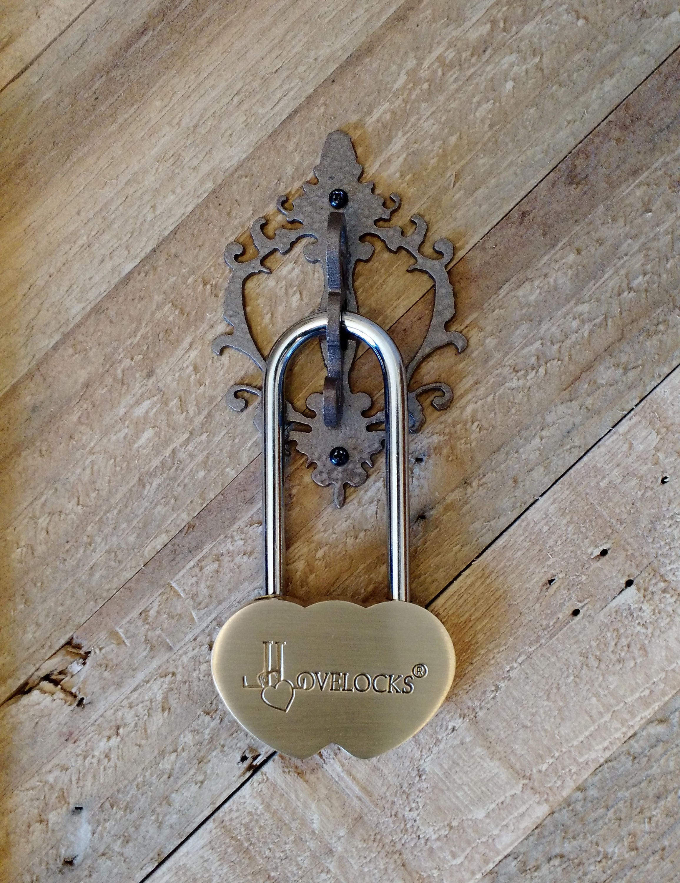 LoveLocks DIY Hasp with Love Lock, Wedding Love Locks, Wedding Ceremony LoveLock, Engraved Padlock, Lock Holder, Wedding Lock
