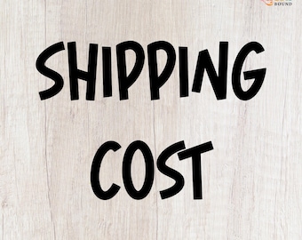 May include: A square graphic with a light wood grain background featuring the black text SHIPPING COST in a bold sans-serif font. In the top right corner, there is a small logo with the text lucid bound and a stylized open book icon.