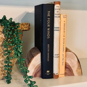 Handmade Real Wood Cedar Bookends image 1