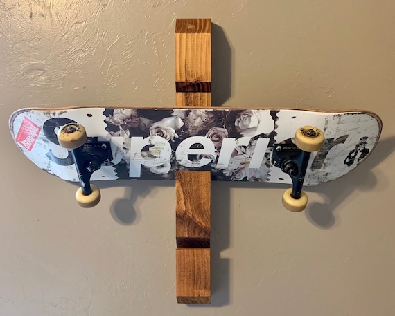Skateboard Rack Holds up to 2 Boards Acrylic Display Holder Wall Mounted 