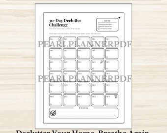 Declutter Planner BUNDLE - PRINTABLE Spring Cleaning Checklist - Cleaning Schedule - 30 Day Declutter - Guided + Blank - Letter + A5 PDF