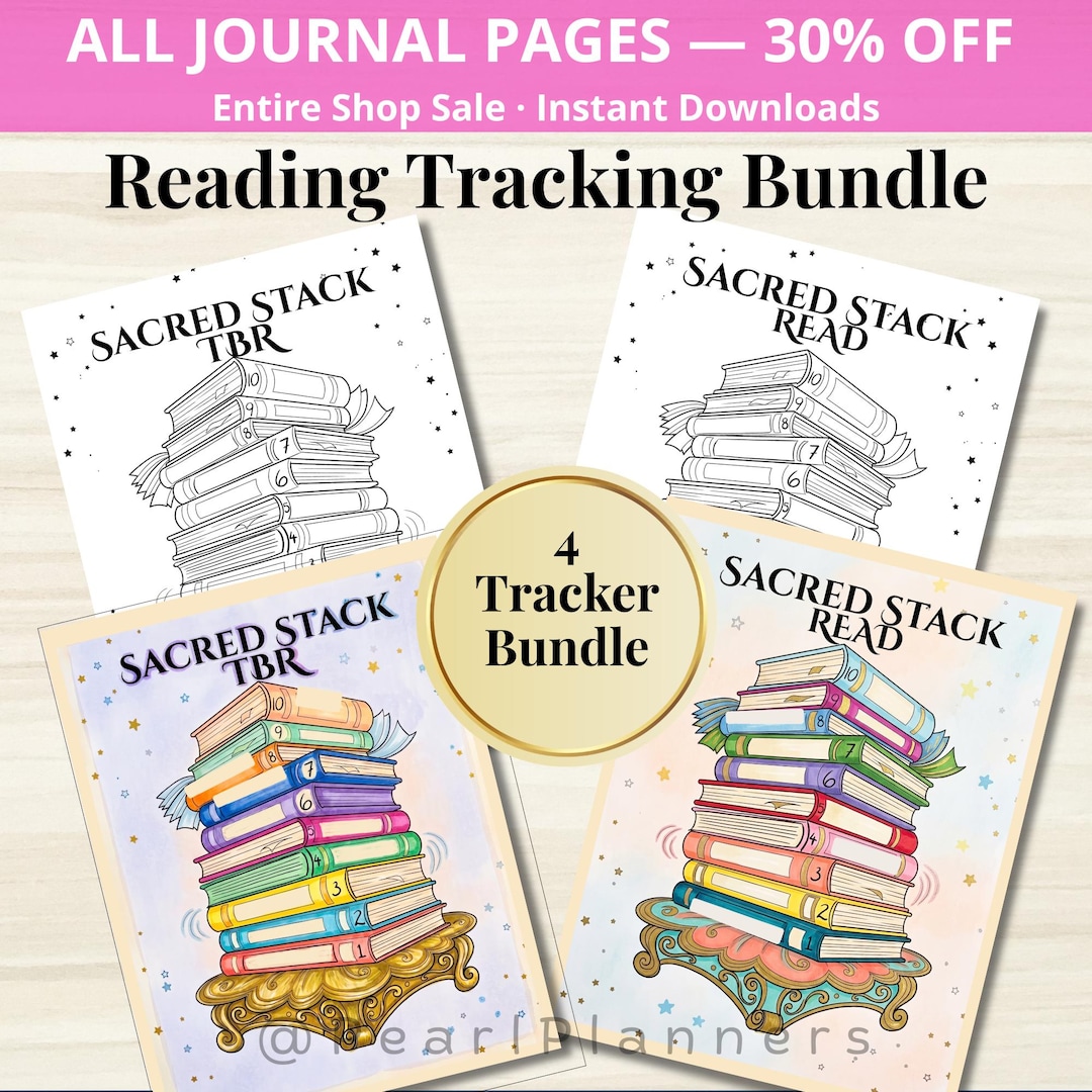 Book Tracker BUNDLE - Printable Reading Journal Pages - TBR List + Read ...