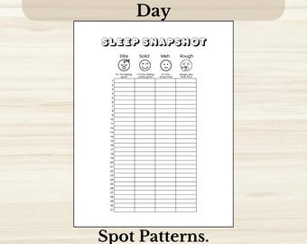 Sleep Tracker - PRINTABLE Sleep Quality Snapshot - 30 Day Sleep Rating - Monthly Sleep Overview - Color In - Letter + A5 PDF