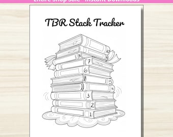 Book Tracker - PRINTABLE Reading List - TBR List Printable - To Be Read List - Reading Journal Page - Book Review Journal - Letter + A5 PDF