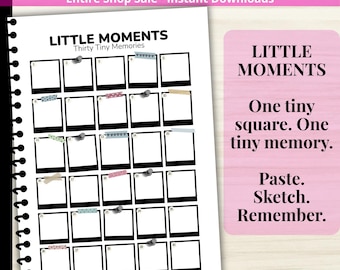 Memory Journal Page - PRINTABLE Keepsake Tracker - Monthly Memory Keeping - 30 Day Journal Insert - Letter + A5 PDF