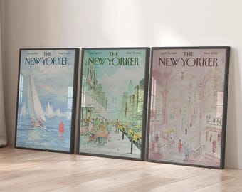 Vintage Illustration Illustration Prints 3 – Magazin Cover Poster Set 1959 1977 1986 | Digitaler Download