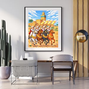 Moroccan Fantasy Painting, printable file, files download, digital files