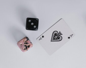Giant gemstone Dice - set of 2 - Pink and Black