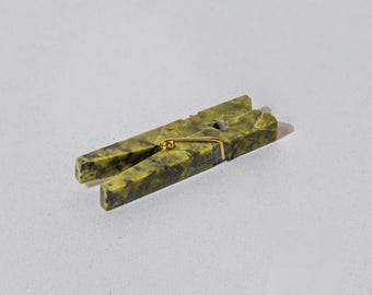 Decorative gemstone Laundry Clip - Serpentine Green