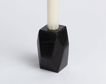 Gemstone faceted candelabra -black onyx