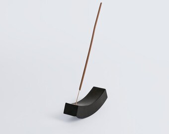 Smile gemstone incense holder - black onyx