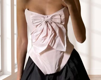 Elegant Lace-Up Crop Top | Waist-Defining Corset Style | Feminine Pink Summer Top