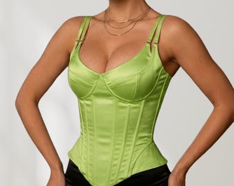 Y2K Mesh Corset Top | Breathable Bustier Crop Top | Going Out Corset | Slim Fit Evening Top with Detachable Straps