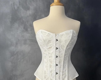 Black and White Corset,Adjustable Corset with Steel Boning for Support, Corset  Birthday Corset, Anniversary Corset, Gift, Gift for Her