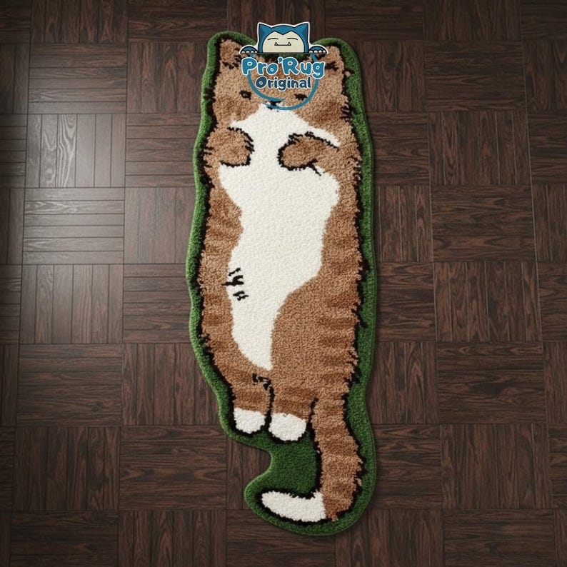 Long Cat Shaped Runner Rug – Thin Kawaii Kitty Floor Mat - Etsy