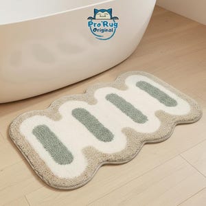 Tappeto da bagno assorbente nordico, tappetino da bagno morbido e ondulato, tappeto da pavimento moderno e minimalista