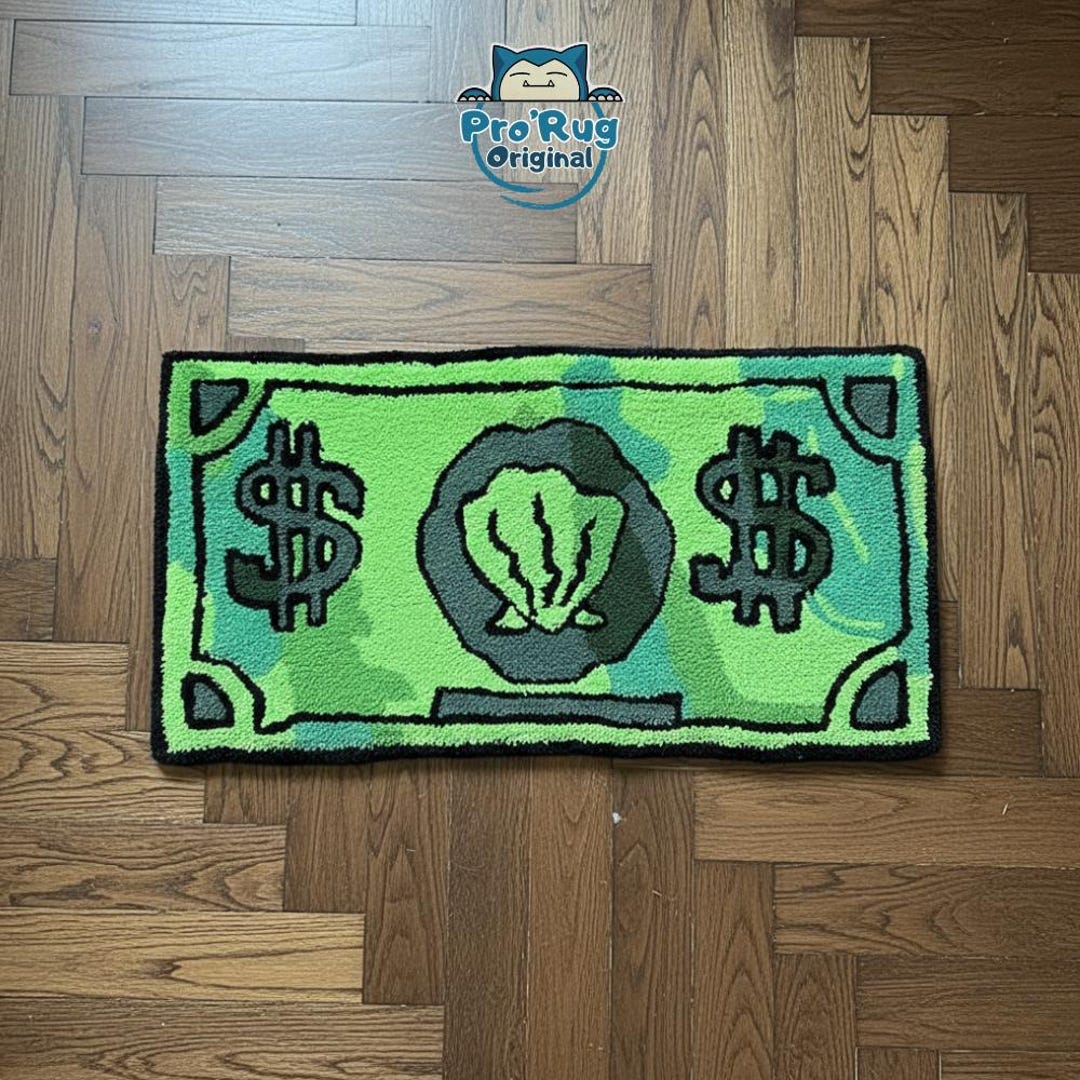 Money Rug (green/pink/white) – Dollar Bill Door Mat – Trendy Bedroom ...