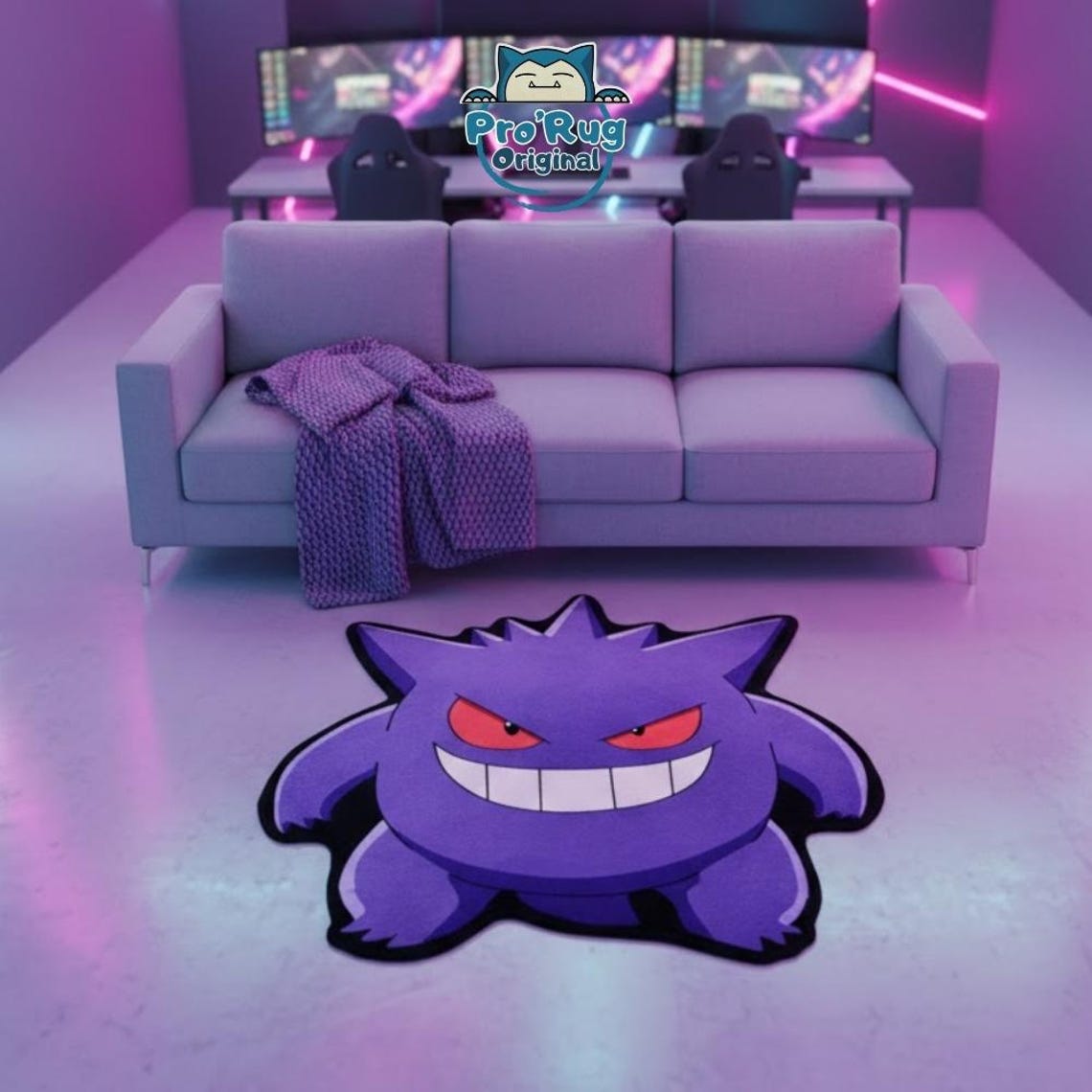 Gengar Pokémon Purple Gaming Rug - Etsy