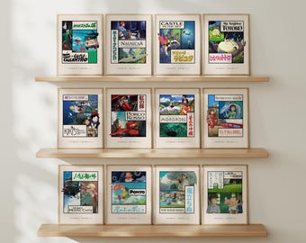 Studio Ghibli Posters, Set of 12, Directed by Hayao Miyazaki
