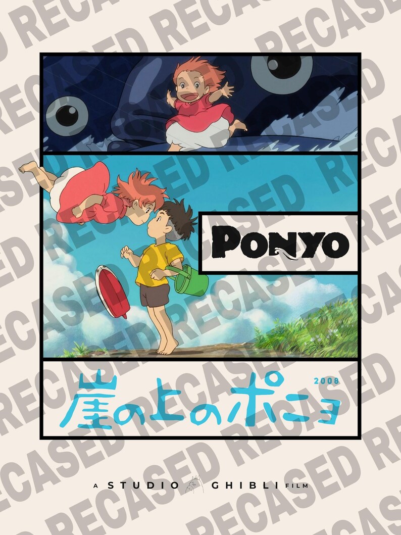 Studio Ghibli-posters, set van 4, Boy and the Heron, Nausicaä, Ponyo, Wind Rises afbeelding 5