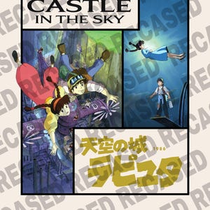 Studio Ghibli Posters, Set of 4, Castle in the Sky, Cagliostro, Porco, Mononoke image 3