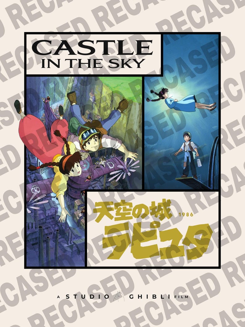 Studio Ghibli Posters, Set of 4, Castle in the Sky, Cagliostro, Porco, Mononoke image 3