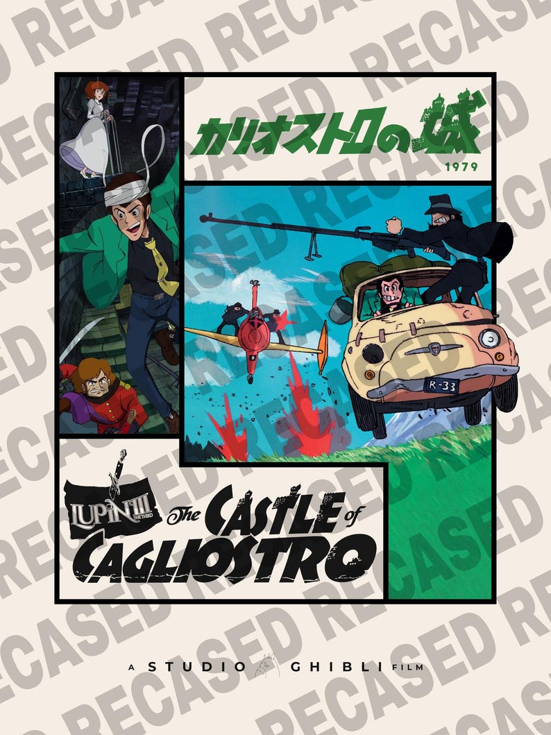 Studio Ghibli Posters, Set of 4, Castle in the Sky, Cagliostro, Porco, Mononoke image 4